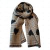 Shawl Women's Autumn Korean Design Versatile Fashion Love Grid Warm Skin Friendly Scarf Imitation Cashmere Scarf  Winter
