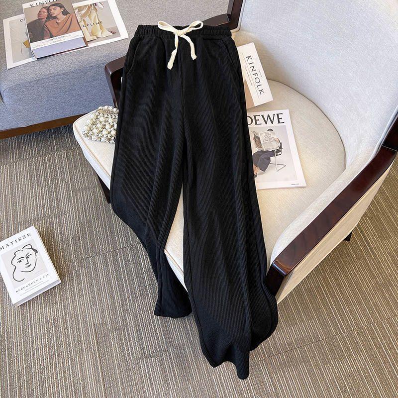 Women Suits Sets Large Size Short Sleeve Shirt Pants Slim Soft Cardigan Loose Trousers Longs Pants Top Two-piece Oversize 2PC Suit