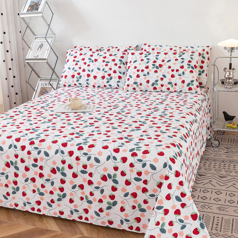Wholesale 100% cotton old coarse cloth sheets pure cotton kang single three-piece set single piece soft mat student dormitory mat