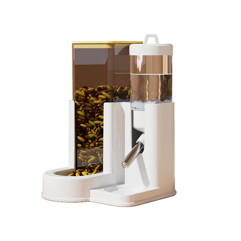

Hamster Automatic Drinking and Feeding Device - Water Bottle and Food Bowl Combined for Preventing Toppling - Hamster Pet белый