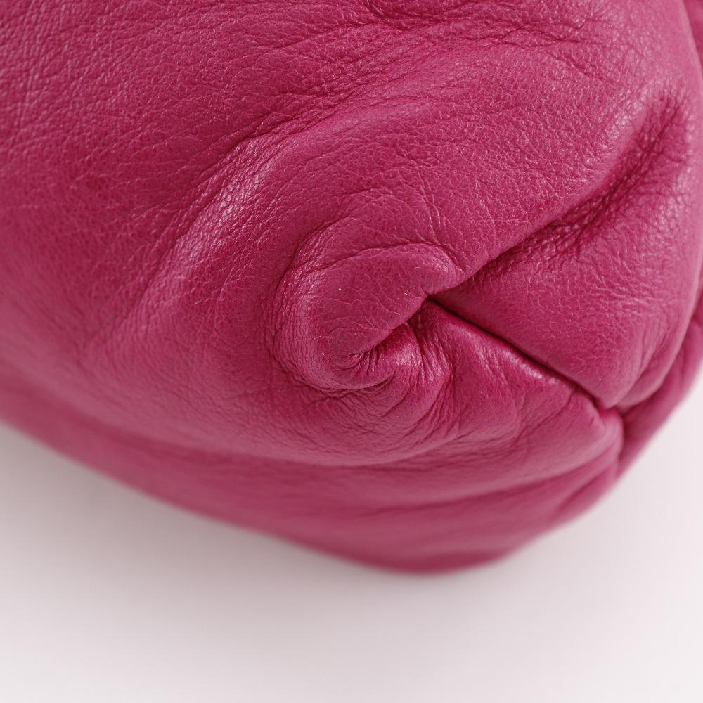 LOEWE Pochette Shoulder Bag fringe pink leather Women Used