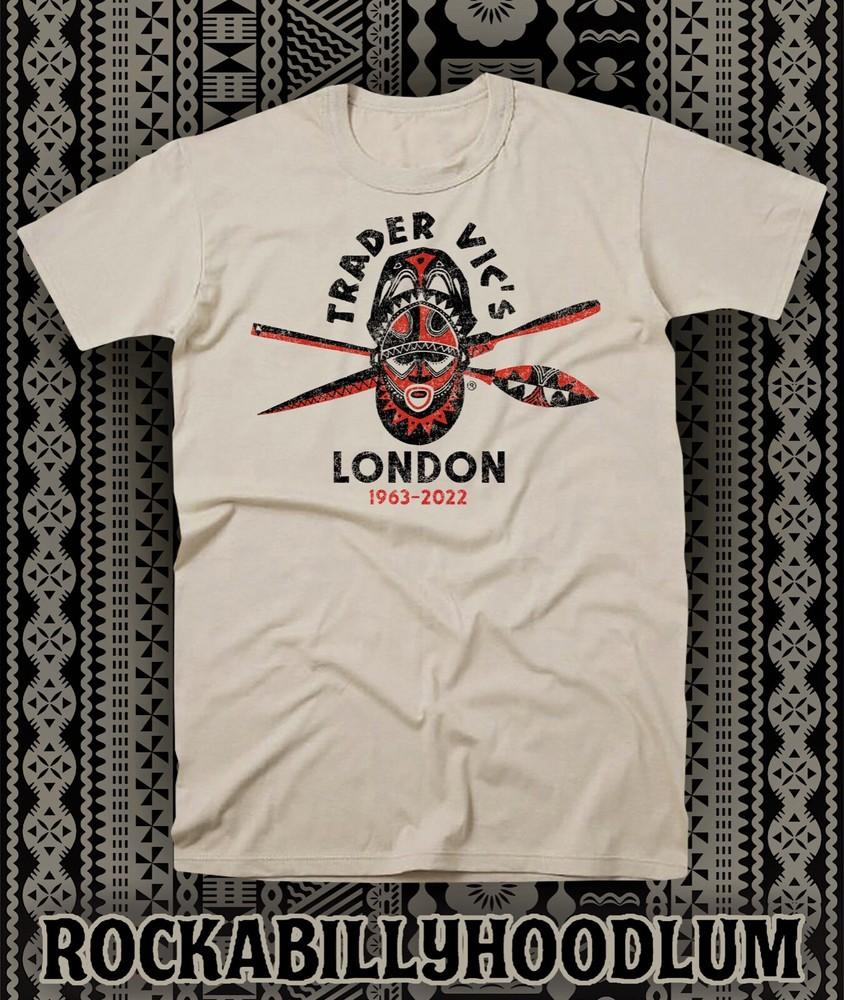 Ретро Тики Арт Футболка Футболка Кружка для Бара Ресторан Trader Vics Лондон Унисекс Футболка XXXXL