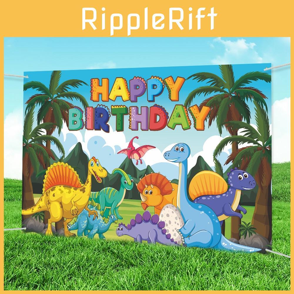Cartoon Dinosaur Themed Background Banner For Birthday Party And Event Decor