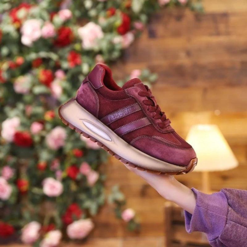 

Модные женские кроссовки на вулканизированной платформе, повседневные женские туфли на плоской подошве, сетчатые дышащие кроссовки для бега и ходьбы, массивные летние спортивные туфли 40 бордовый