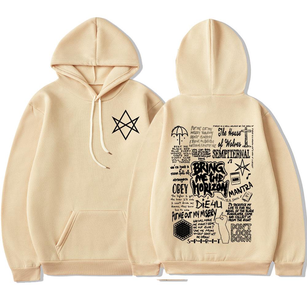 BringMe TheHorizon Hoodies BMTH Heavy Metal Rock Band Sweatshirts Men Women Oversized Casual Vintage Pullovers Jacket Streetwear