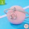 Pink Sports Series S925 Sterling Silver Pendant Accessories, Pink Girls Heart Tennis Volleyball Diy Beads