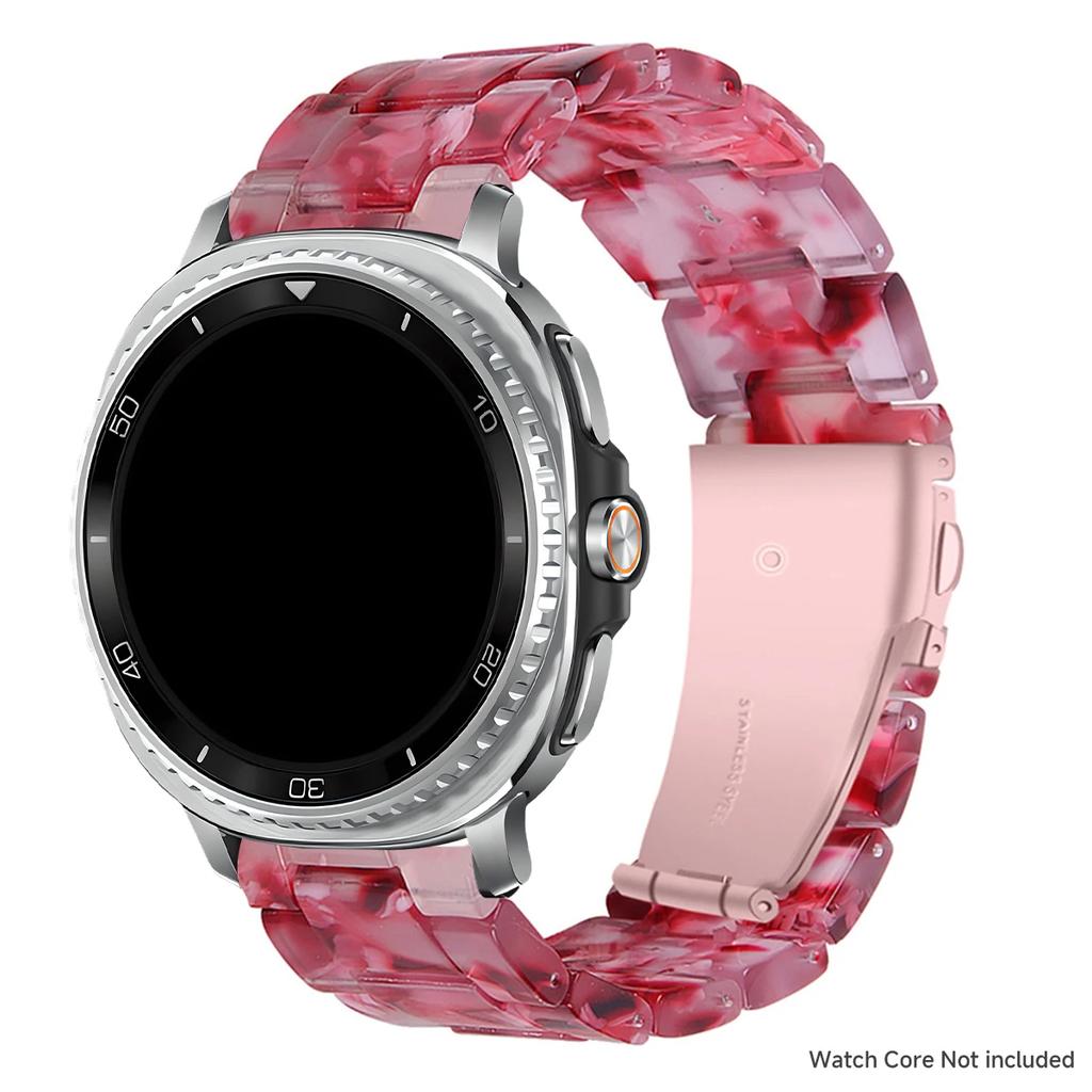 Bracelet en résine de luxe pour Samsung galaxy watch 8/8 classic 46mm Bracelet à maillons transparent pour galaxy watch ultra 2025/7 47mm bracelet