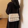 Chic Plaid Chain Shoulder Bag For Women Trendy Commuting Underarm Bag