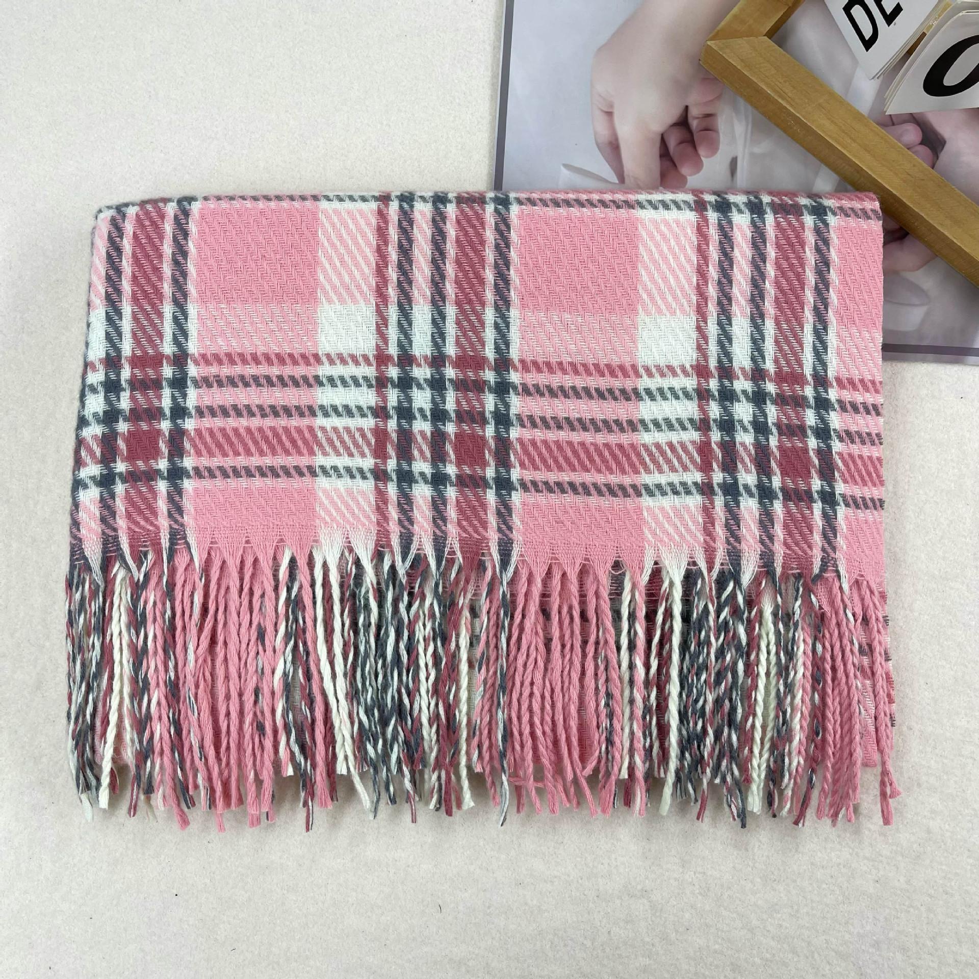 

Stylish British Retro Plaid Scarf Women Man Fall Winter Korean Version Iimitation Cashmere Soft Warm Scarves Male Female Muffler