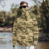 Maglia da Sole Leggera a Maniche Lunghe con Cappuccio e Copertura Facciale Integrata, Traspirante, Resistente ai Raggi UV, Top da Pesca e per Attività all'Aperto da Uomo