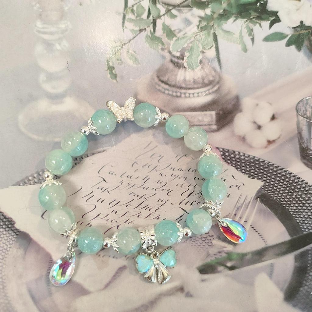 Festive Holiday Christmas Tree Bracelet with Lampwork Beads