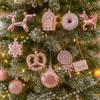 Plastic Christmas Ice Cream Pendant Cartoon Xmas Snowflake Pendant  Party Decorations
