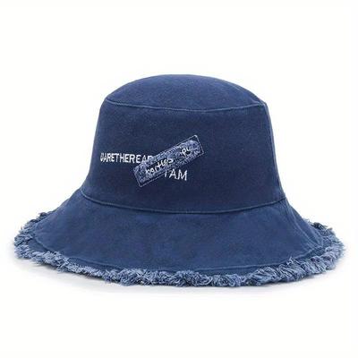 Chapéu de balde dobrável com estampa de letras, chapéu estilo panamá, respirável, proteção solar, chapéu de pescador para homens, mulheres, meninas, chapéus esportivos de caminhada