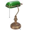 Green Glass Bankers Desk Lamp Retro Antique Library Lamp with Pull Chain Switch Plug In Fixture US Plug 110V