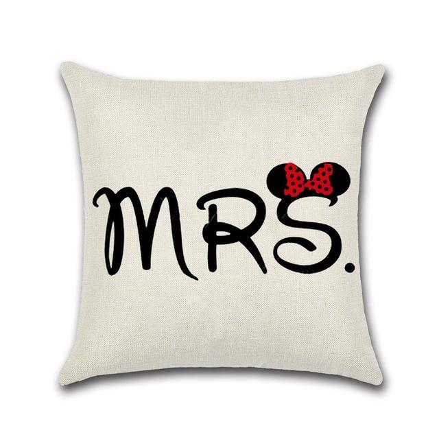 Lover Red Lips Beard Cushion Cover Cotton Linen Valentine'S Day Throw Pillow Case For Sofa Couple Decorative Pillowcase Zt119