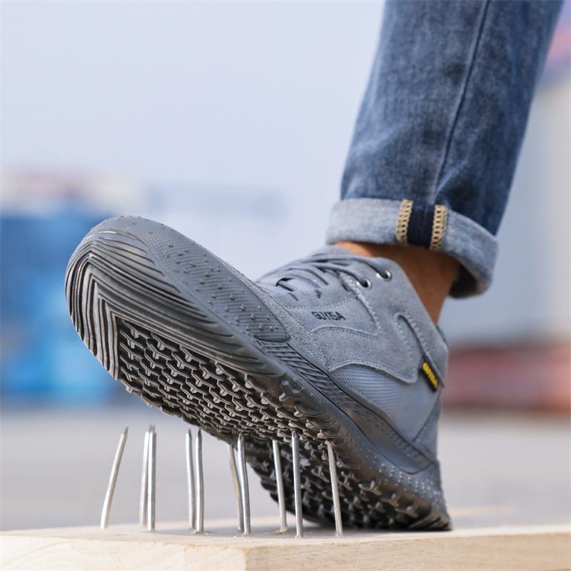 Fashion  Steel Toe Anti-smash Anti-stabbing Men Safety Shoes Breathable Work Boots Wear-resistant Male Footwear Sneakers