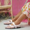 Fashion Summer mesh shoes for women, breathable 2025 new Korean version, fairy-like style, hollow single shoes for women, flat one-foot