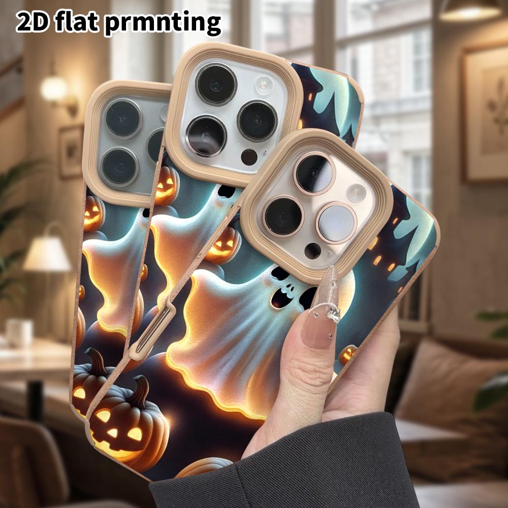 Phone Case: Lambskin 2D Flat Samsung Galaxy A34 A35 M05 M06 S20 S22 S21 FE Plus 5G Protective Case, Glowing Little Ghost, Christmas and Halloween Gift