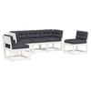 VidaXL Salon de Jardin avec Coussins 5 pcs, Canapés de Patio, Ensemble de Meubles, Mobilier de Terrasse Extérieur, Blanc 3216976
