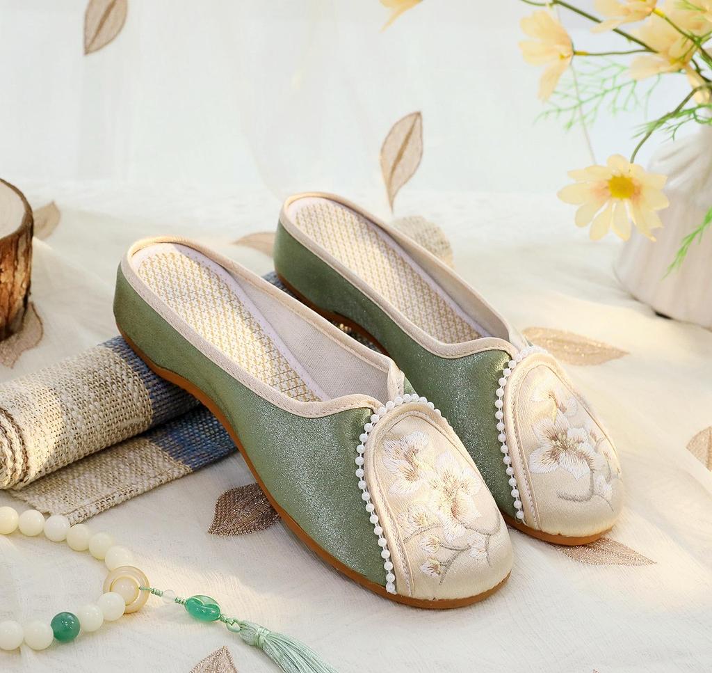 [Dairo] 2024 Sommer-Cheongsam-Hausschuhe für Damen im Ethno-Stil - Bequeme alte Peking-Stoffschuhe mit schlichtem, elegantem Design