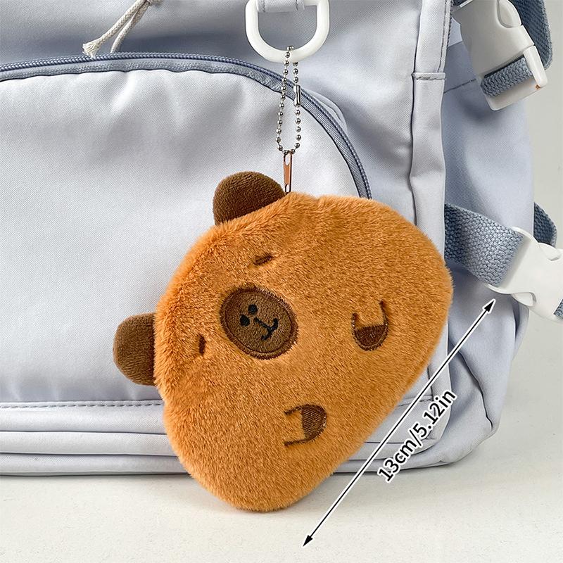 Plush Capibara Coin Purse Pendant Cartoon Capybara Headphone Storage Bag Keychain Portable Lipstick Bag Key Case