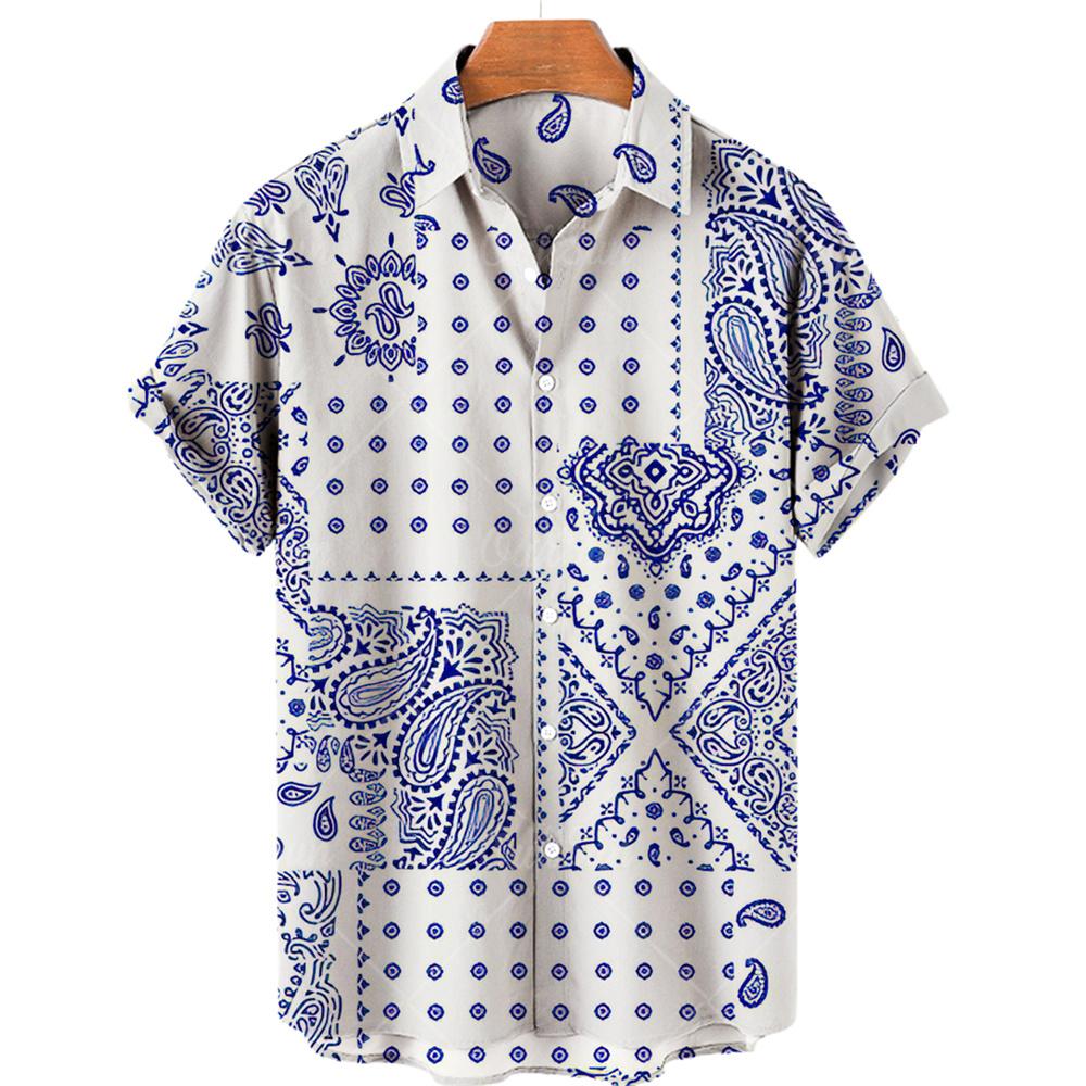 Fashion Short Sleeve Hawaiian Men's Shirts Summer Casual Tops Beach Party Vacation Shirts Outdoor Men's and Women's Shirt