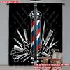 2D Flat Printing 2pcs Drapes Perfect for Barbershops Digital Printed Polyester Drapes Party Decorations Use for Festive