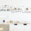 Cartoon Wall Stickers For Boys Room Decoration Traffic Track Cars Truck Tractor Bulldozer Wall Decals For Bedroom Nursery Room