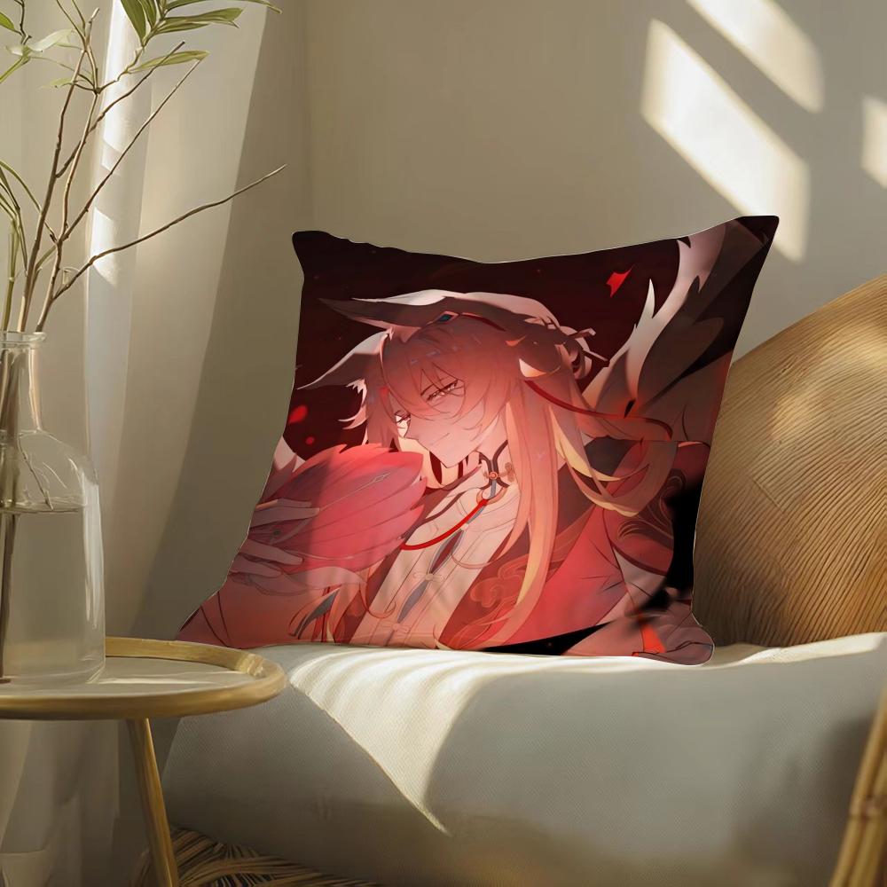 Cute 2D Game H-Honkai Star Rail Pillow Case Pattern Printed Pillowcase For Living Room Sofa Cushion Cover & Bedroom Decor
