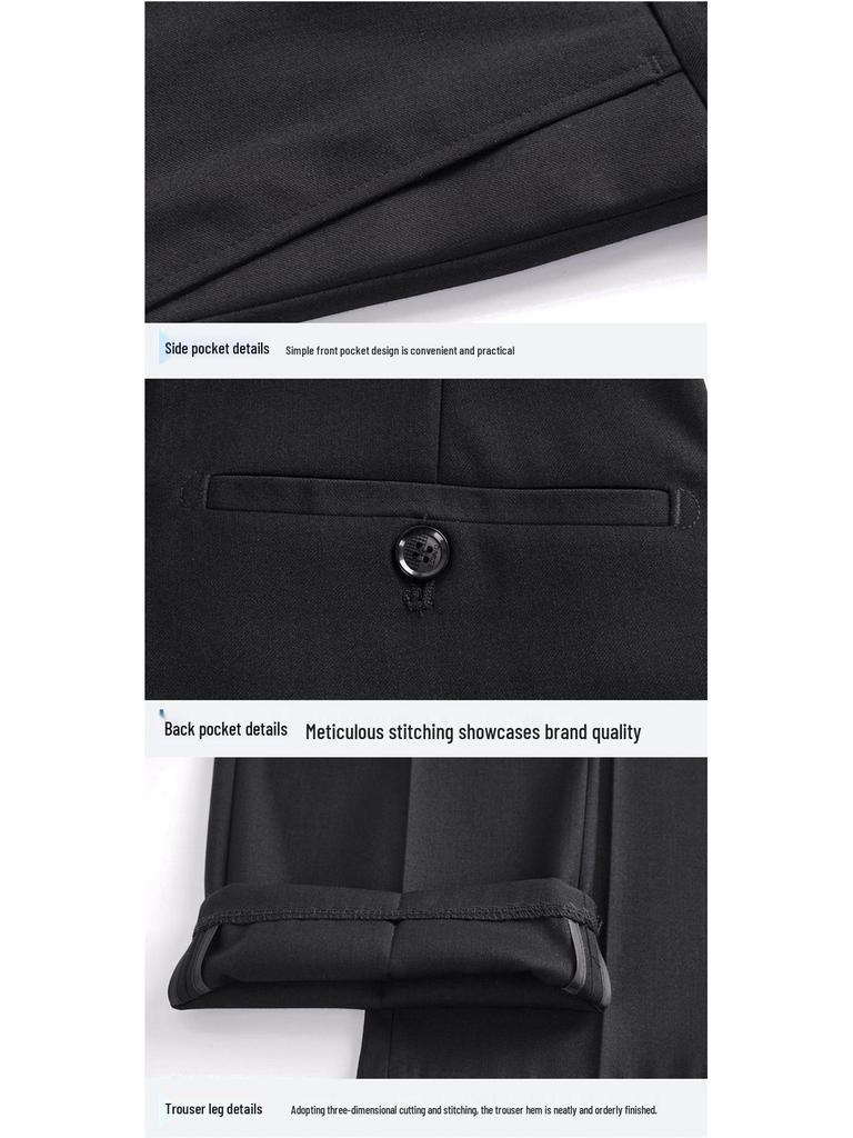 2026 Sommer Herren Anzughose aus Maulbeerseide und Wolle - Für die Mitte des Lebens, Bügelfrei, Gerades Bein, Hochwertiges Gefühl