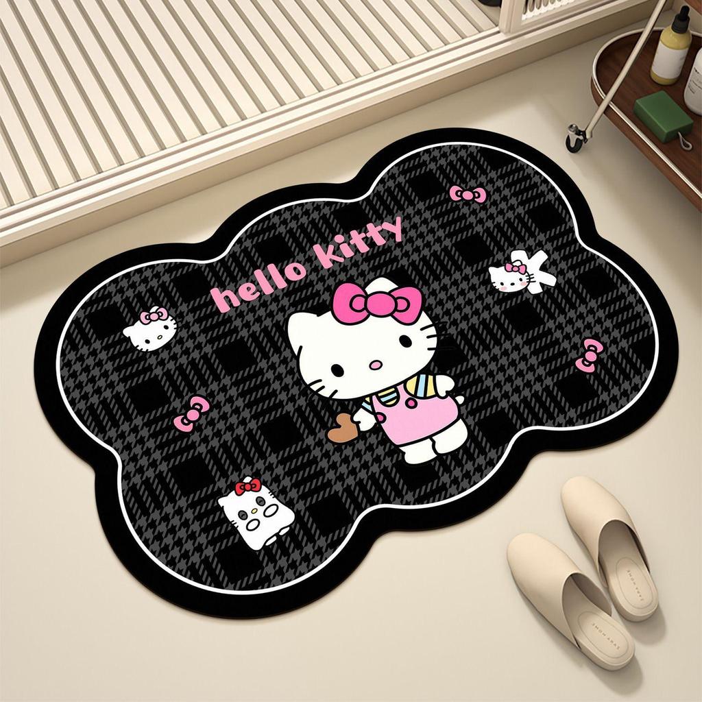 Hello Kitty Quick-Dry Non-Slip Diatomaceous Earth Bath Mat - Absorbent and Easy to Clean