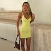 Summer New Sexy Low-cut Collar Sleeveless Tight Hip-wrapped Dress for Women