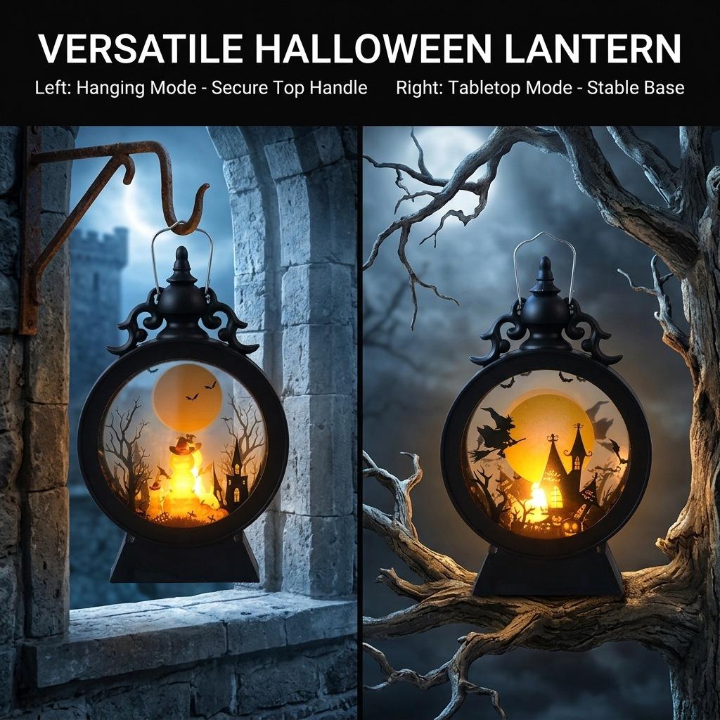 Halloween decoration, electronic candle portable wind lantern party atmosphere arrangement led electronic candle Halloween ornament