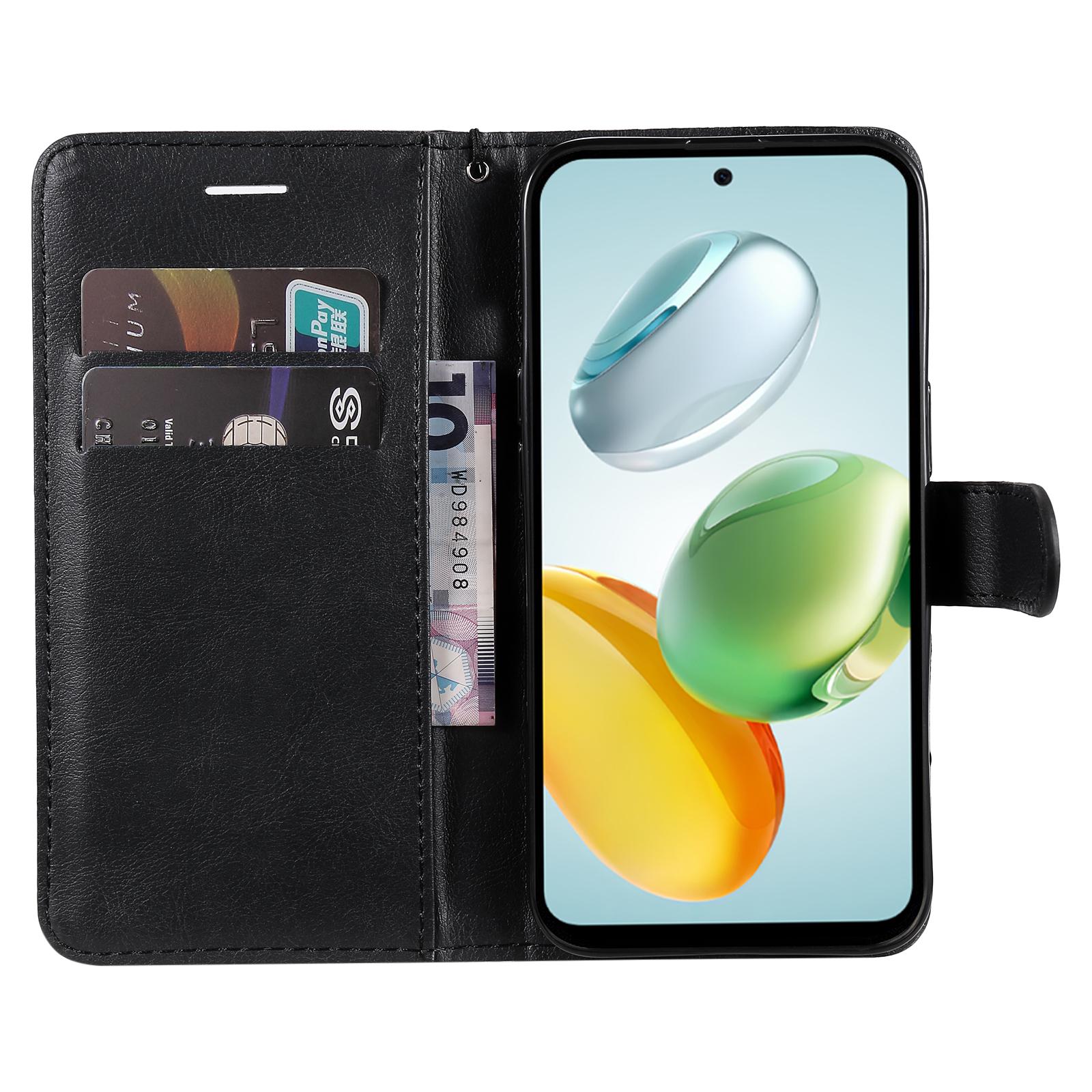 

For Honor Play 60 Plus 5G/Play 9T/X7c 4G/200 Smart 5G Case Solid Color Leather Mobile Cover Wallet Stand with Strap Rose Gold