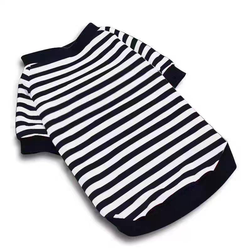 Striped Two-Legged Hoodie for French Bulldog, Pug, and Small Dogs - Light Spring & Autumn Wear