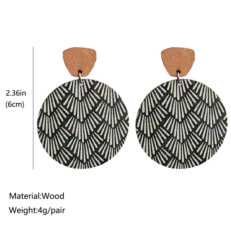 3 Paia Orecchini Pendenti In Legno Stile Bohemien Con
