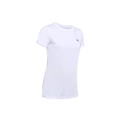 Einfarbig Logo-Print Rundhalsausschnitt Atmungsaktiv Training Sport Enganliegend Bequem Kurzarm T-Shirt Damen Oberteile Weiß 1277207-100
