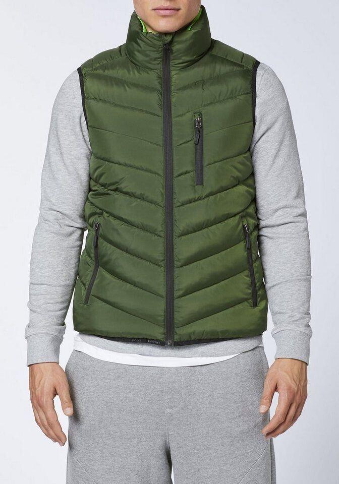 Winter Jacket Chiemsee - Men's Vest with Lining Made of Fashionable Quilted Material (22213201) Green Kombu