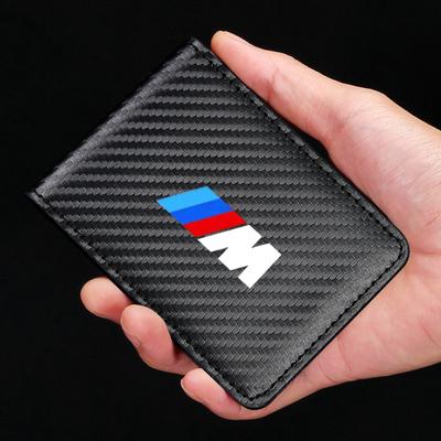 HJK11 Carbon Fiber Auto Driver License Cover Car Driving Documents Case For M Emblem E46 E36 E34 F10 E90 F30 E60 E53 E30 E92 E87