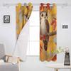 Autumn Yellow Maple Leaves Two Owls Branches Blackout Curtains For Living Room Bedroom Window Treatment Blinds Kitchen Drapes