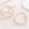 Exaggerated Handmade Woven Shell Large Circle Earrings For Women Summer Beach Vacation