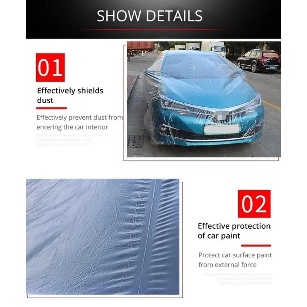Universal Disposable Transparent Car Cover PEVA Dustproof Scratch-Free Auto Indoor Protector Vehicle Exterior Guard Car Cover