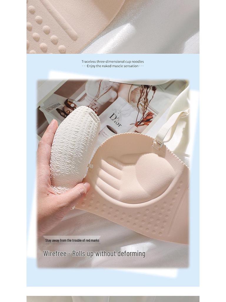 Nahtloser Push-Up-BH für Damen: Verbesserter Halt, Ohne Bügel, Auslaufschutz, Feste Schale, Seitenhalt, Einteiler-Design.