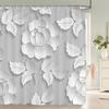 European Flower Geometry Pattern Fabric Shower Curtain Bathroom Curtains with Hooks Waterproof Printing Bath Curtain Home Decor