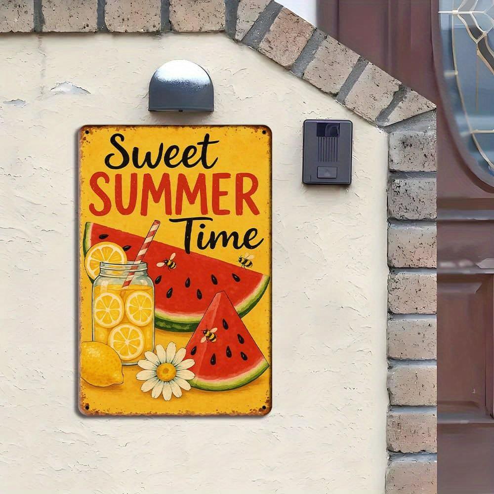 Vintage "Sweet Summertime" metal sign, 8x12 inch.