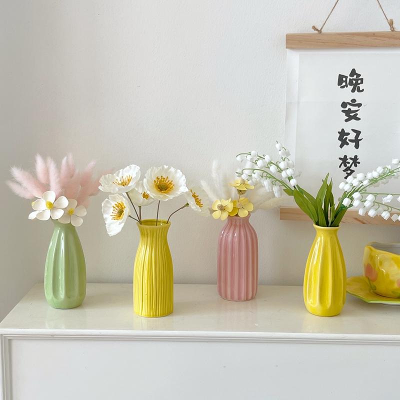

Nordic Ceramics Vase Ins Flower Pot Hydroponics Creative Vases Красочные украшения для столов в комнатах Украшения для гостиной