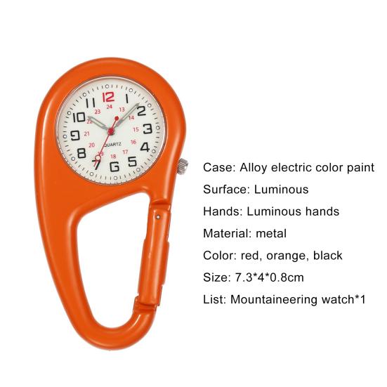 Orologio da Tasca Luminoso Resistente agli Urti Preciso Clip per Zaino Cintura Orologio per Esterno