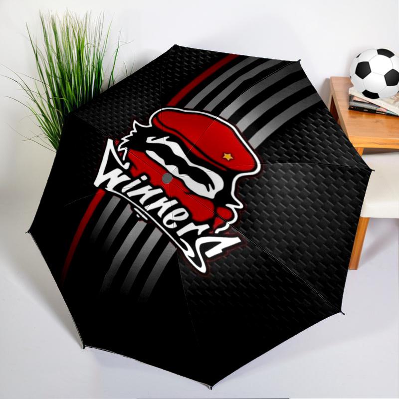 Fc Crest Design Printed Automatic Umbrella, 8-Frame for Travel, camping, Casual Umbrella, Essential Gift for for family and friends