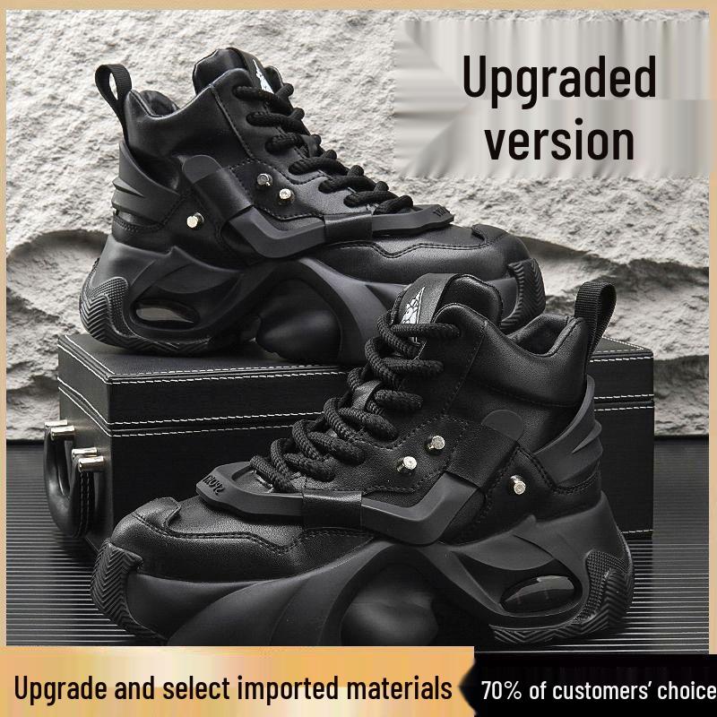 

Men s Spring 2025 Breathable Thick Sole Height-Boosting High-Top Trendy Dad Shoes Size 43