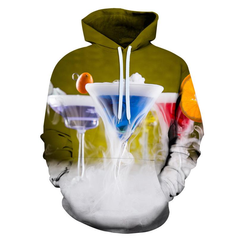 

Осенние 3D толстовки с принтом коктейля и льда, модные повседневные спортивные мужские толстовки с капюшоном и длинным рукавом 6XL